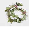 Natural Watermelon Tourmaline Faceted Pencil Beads Strand Length 6.5 Inches and Size 4mm to 11.5mm approx.